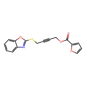 4-(Benzo[d]oxazol-2-ylthio)but-2-yn-1-yl furan-2-carboxylate structure