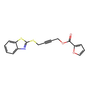 4-(1,3-Benzothiazol-2-ylsulfanyl)-2-butynyl 2-furoate structure