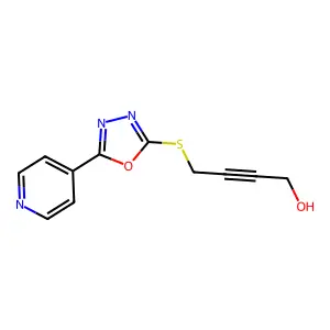 4-[(5-Pyridin-4-yl-1,3,4-oxadiazol-2-yl)sulfanyl]but-2-yn-1-ol structure