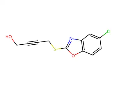 4-[(5-Chloro-1,3-benzoxazol-2-yl)sulfanyl]but-2-yn-1-ol structure