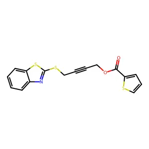 4-(1,3-Benzothiazol-2-ylsulfanyl)-2-butynyl 2-thiophenecarboxylate structure