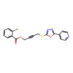 4-{[5-(Pyridin-4-yl)-1,3,4-oxadiazol-2-yl]sulfanyl}but-2-yn-1-yl 2-bromobenzoate structure