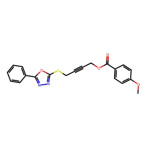 4-[(5-Phenyl-1,3,4-oxadiazol-2-yl)sulfanyl]but-2-yn-1-yl 4-methoxybenzoate structure