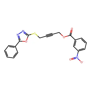 4-[(5-Phenyl-1,3,4-oxadiazol-2-yl)sulfanyl]but-2-ynyl 3-nitrobenzoate structure