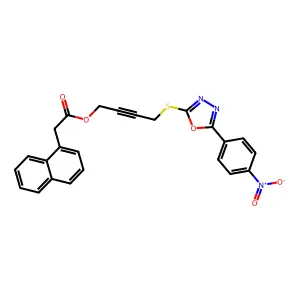 4-[[5-(4-nitrophenyl)-1,3,4-oxadiazol-2-yl]sulfanyl]but-2-ynyl 2-naphthalen-1-ylacetate structure
