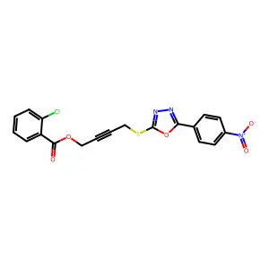 4-[[5-(4-Nitrophenyl)-1,3,4-oxadiazol-2-yl]sulfanyl]but-2-ynyl 2-chlorobenzoate structure