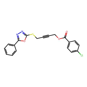 4-[(5-Phenyl-1,3,4-oxadiazol-2-yl)sulfanyl]-2-butynyl 4-chlorobenzoate structure