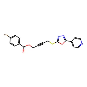 4-{[5-(Pyridin-4-yl)-1,3,4-oxadiazol-2-yl]sulfanyl}but-2-yn-1-yl 4-bromobenzoate structure