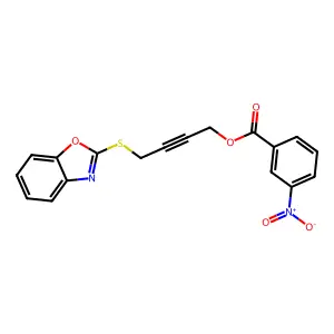 4-(1,3-Benzoxazol-2-ylsulfanyl)but-2-ynyl 3-nitrobenzoate structure