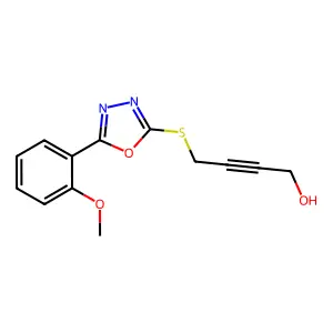 4-{[5-(2-Methoxyphenyl)-1,3,4-oxadiazol-2-yl]sulfanyl}but-2-yn-1-ol structure