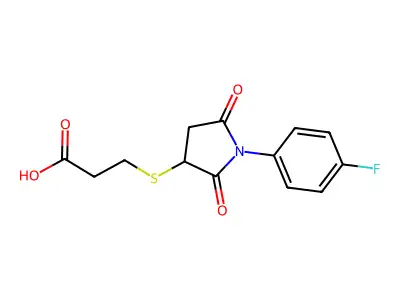 3-[1-(4-Fluorophenyl)-2,5-dioxoazolidin-3-ylthio]propanoic acid structure