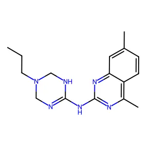 4,7-dimethyl-N-(5-propyl-1,4,5,6-tetrahydro-1,3,5-triazin-2-yl)quinazolin-2-amine structure