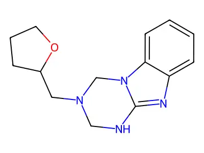 3-(tetrahydrofuran-2-ylmethyl)-1,2,3,4-tetrahydro[1,3,5]triazino[1,2-a]benzimidazole structure