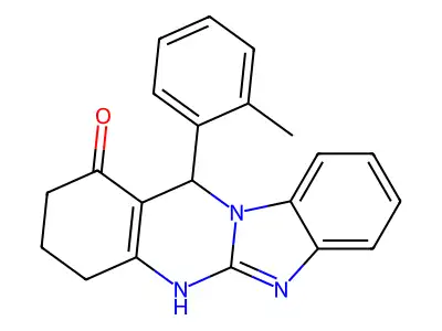 12-(2-methylphenyl)-3,4,5,12-tetrahydrobenzimidazo[2,1-b]quinazolin-1(2H)-one structure