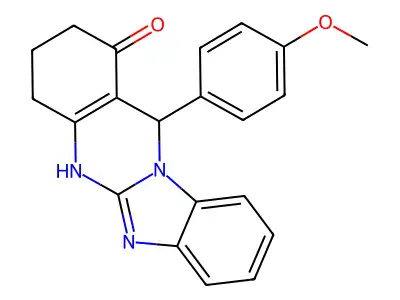 12-(4-methoxyphenyl)-3,4,5,12-tetrahydrobenzimidazo[2,1-b]quinazolin-1(2H)-one structure