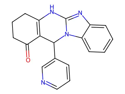 12-(pyridin-3-yl)-3,4,5,12-tetrahydrobenzimidazo[2,1-b]quinazolin-1(2H)-one structure