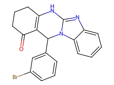 12-(3-bromophenyl)-3,4,5,12-tetrahydrobenzimidazo[2,1-b]quinazolin-1(2H)-one structure