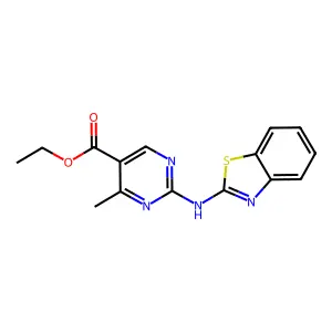Ethyl 2-(1,3-benzothiazol-2-ylamino)-4-methylpyrimidine-5-carboxylate structure