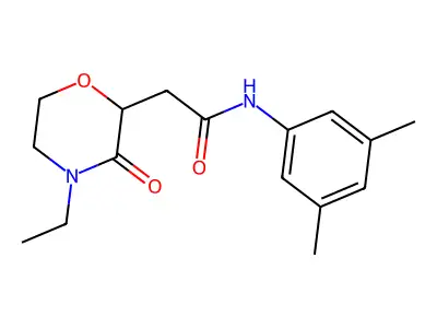 N-(3,5-dimethylphenyl)-2-(4-ethyl-3-oxomorpholin-2-yl)acetamide structure