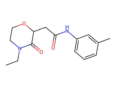 2-(4-ethyl-3-oxomorpholin-2-yl)-N-(3-methylphenyl)acetamide structure