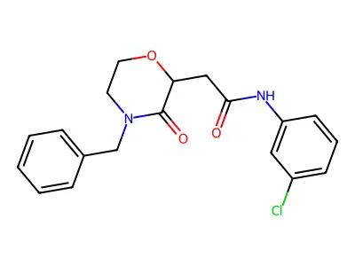 2-(4-benzyl-3-oxomorpholin-2-yl)-N-(3-chlorophenyl)acetamide structure