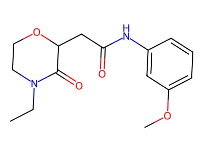 2-(4-ethyl-3-oxomorpholin-2-yl)-N-(3-methoxyphenyl)acetamide structure