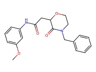 2-(4-benzyl-3-oxomorpholin-2-yl)-N-(3-methoxyphenyl)acetamide structure