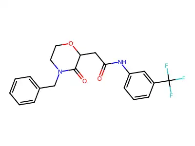 2-(4-benzyl-3-oxomorpholin-2-yl)-N-[3-(trifluoromethyl)phenyl]acetamide structure