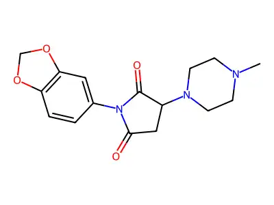 1-(1,3-Benzodioxol-5-yl)-3-(4-methylpiperazin-1-yl)pyrrolidine-2,5-dione structure