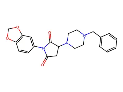 1-(1,3-Benzodioxol-5-yl)-3-(4-benzylpiperazin-1-yl)pyrrolidine-2,5-dione structure