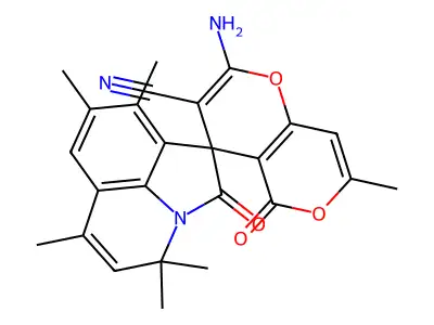 2-amino-4',4',6',7,8',9'-hexamethyl-2',5-dioxo-4'H,5H-spiro[pyrano[4,3-b]pyran-4,1'-pyrrolo[3,2,1-ij]quinoline]-3-carbonitrile structure