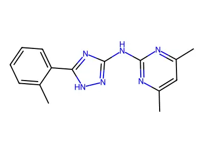 4,6-dimethyl-N-[5-(2-methylphenyl)-1H-1,2,4-triazol-3-yl]pyrimidin-2-amine structure