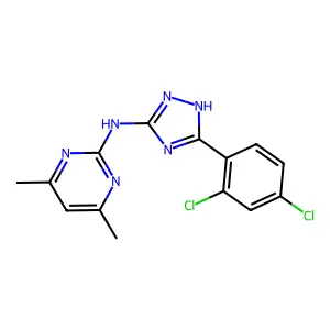 N-[5-(2,4-dichlorophenyl)-1H-1,2,4-triazol-3-yl]-4,6-dimethylpyrimidin-2-amine structure