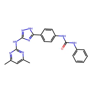 1-(4-{3-[(4,6-dimethylpyrimidin-2-yl)amino]-1H-1,2,4-triazol-5-yl}phenyl)-3-phenylurea structure