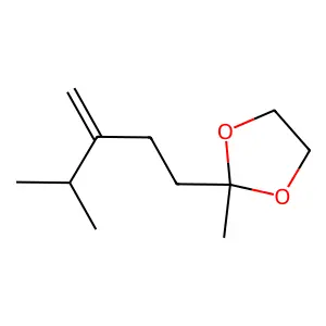 2-Methyl-2-(4-methyl-3-methylidenepentyl)-1,3-dioxolane structure