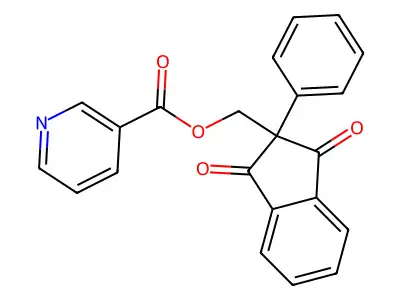 (2,3-Dihydro-1,3-dioxo-2-phenyl-1H-inden-2-yl)methyl nicotinate structure