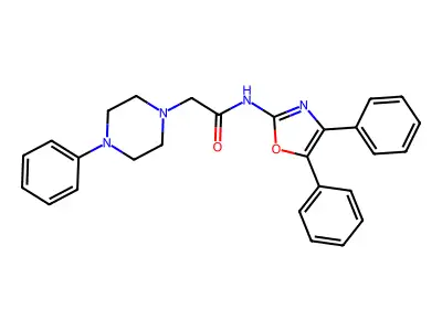 N-(4,5-diphenyl-1,3-oxazol-2-yl)-2-(4-phenylpiperazin-1-yl)acetamide structure