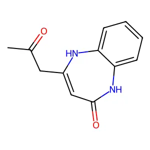 4-(2-oxopropyl)-1,5-dihydro-2H-1,5-benzodiazepin-2-one structure