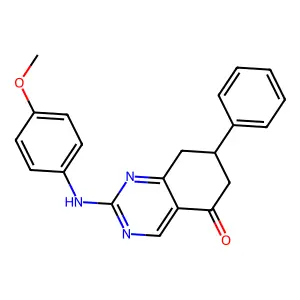 2-[(4-methoxyphenyl)amino]-7-phenyl-7,8-dihydroquinazolin-5(6H)-one structure