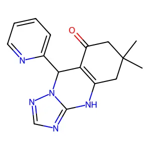 6,6-dimethyl-9-(pyridin-2-yl)-5,6,7,9-tetrahydro[1,2,4]triazolo[5,1-b]quinazolin-8-ol structure