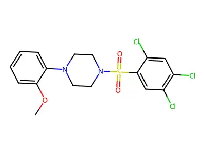 1-(2-Methoxyphenyl)-4-[(2,4,5-trichlorophenyl)sulfonyl]piperazine structure