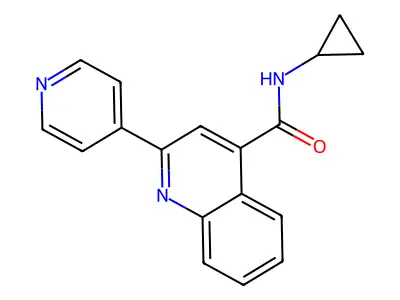 N-cyclopropyl-2-pyridin-4-ylquinoline-4-carboxamide structure