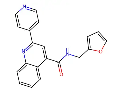 N-(2-furylmethyl)-2-pyridin-4-ylquinoline-4-carboxamide structure