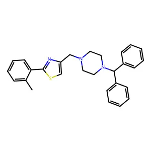 4-[(4-Benzhydrylpiperazin-1-yl)methyl]-2-(2-methylphenyl)-1,3-thiazole structure