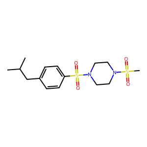 1-[4-(2-Methylpropyl)phenyl]sulfonyl-4-methylsulfonylpiperazine structure