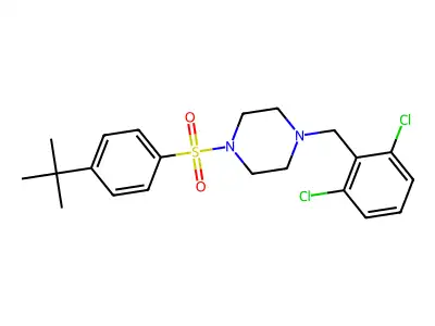 1-(4-Tert-butylphenyl)sulfonyl-4-[(2,6-dichlorophenyl)methyl]piperazine structure