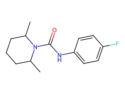 N-(4-fluorophenyl)-2,6-dimethylpiperidine-1-carboxamide structure
