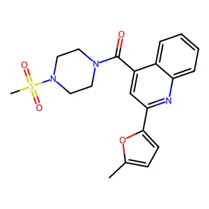 [2-(5-Methylfuran-2-yl)quinolin-4-yl]-(4-methylsulfonylpiperazin-1-yl)methanone structure