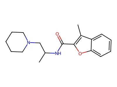 3-methyl-N-[1-(piperidin-1-yl)propan-2-yl]-1-benzofuran-2-carboxamide structure