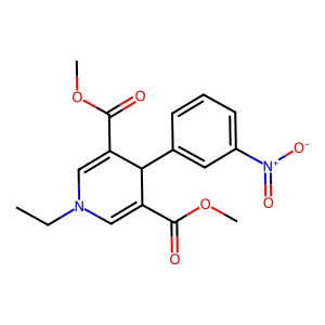 Dimethyl 1-ethyl-4-(3-nitrophenyl)-1,4-dihydropyridine-3,5-dicarboxylate structure